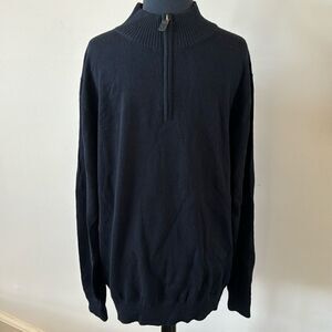 Maker & Company 100% merino wool navy 1/4 zip pullover sweater. XL.